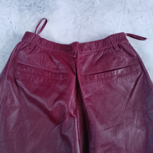 Vintage 90s NANCY HELLER Burgundy Leather Pants - Picture 14 of 14